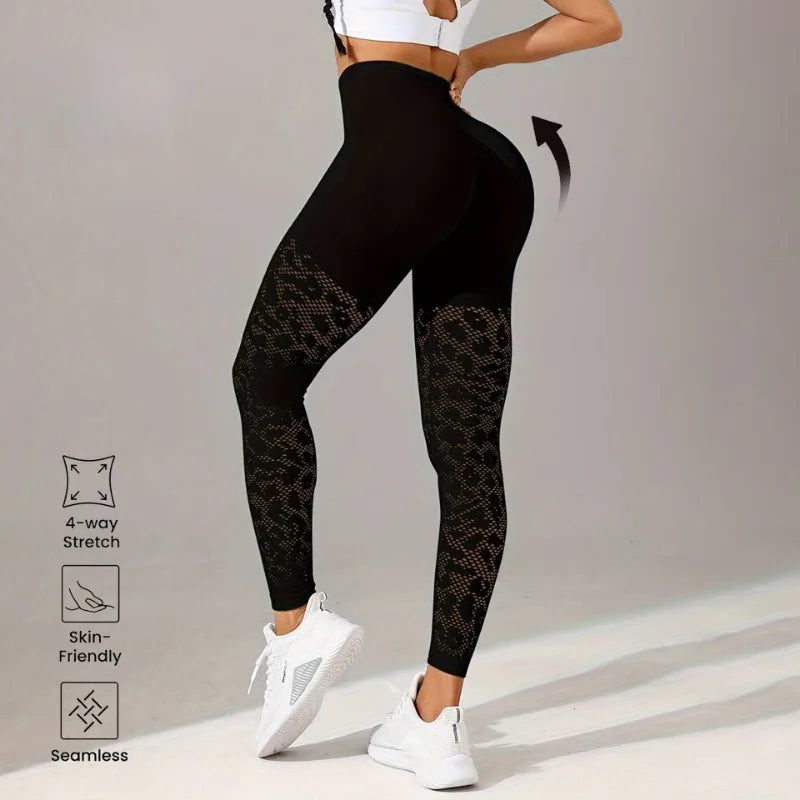Mesh Yoga High-Waist Running Leggings | OWNLUXE