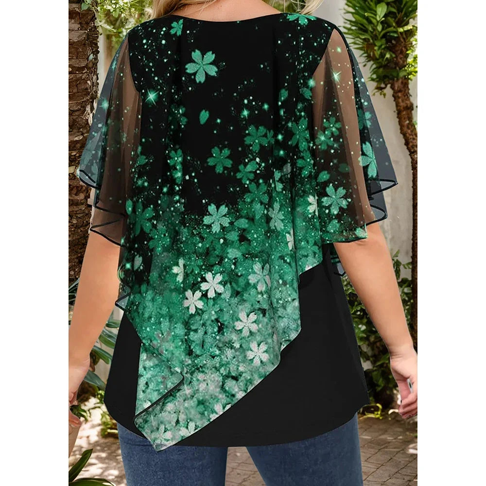 Floral Crew Neck Pullover – Bilingual Title
