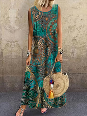 Round-Neck Maxi Dress | OWNLUXE