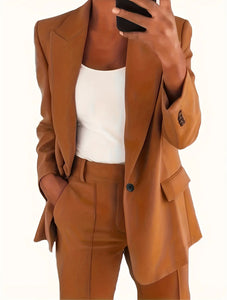 ✨ Women's 2-Piece Office Set – Chic Blazer & Trousers | Ensemble 2 pièces femme – Blazer chic et pantalon