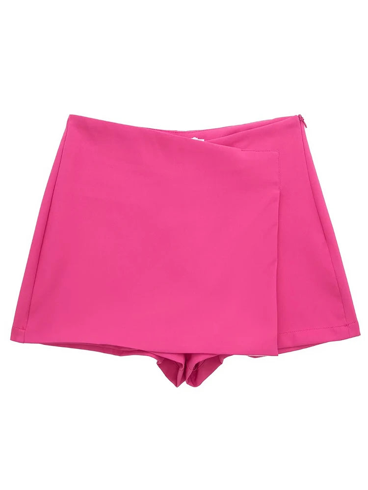 Women's High Waist Vintage Shorts (Orange) | OWNLUXE