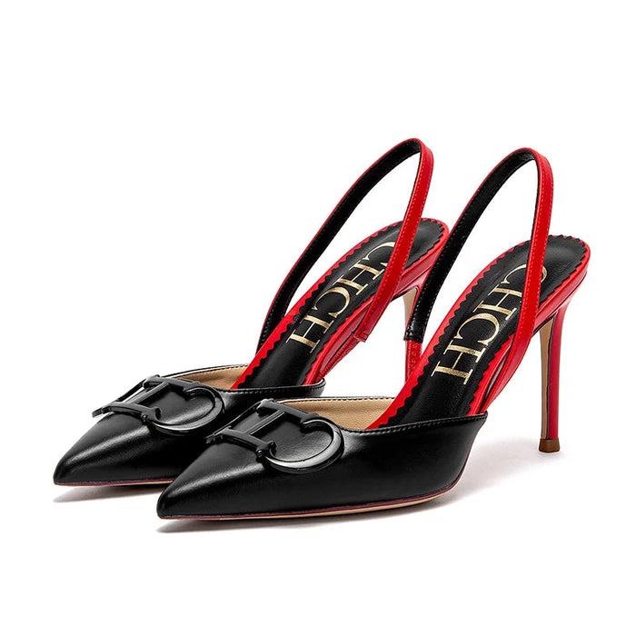 Women’s T-Strap Pointed Toe Platform Pumps – Super High | OWNLUXE