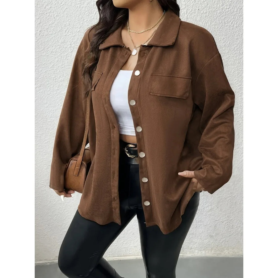 Long-Sleeve Extended-Size Blouse | OWNLUXE