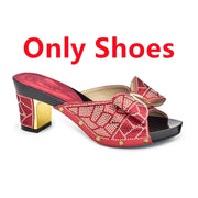 Rhinestone Shoes & Matching Bag Set - Party Wedding Heels with Purse