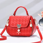 Genuine Leather Tote Bag - Bow Detail Bucket Bag