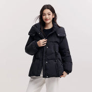 Women's Hooded Puffer Jacket (Black Style 4) | OWNLUXE