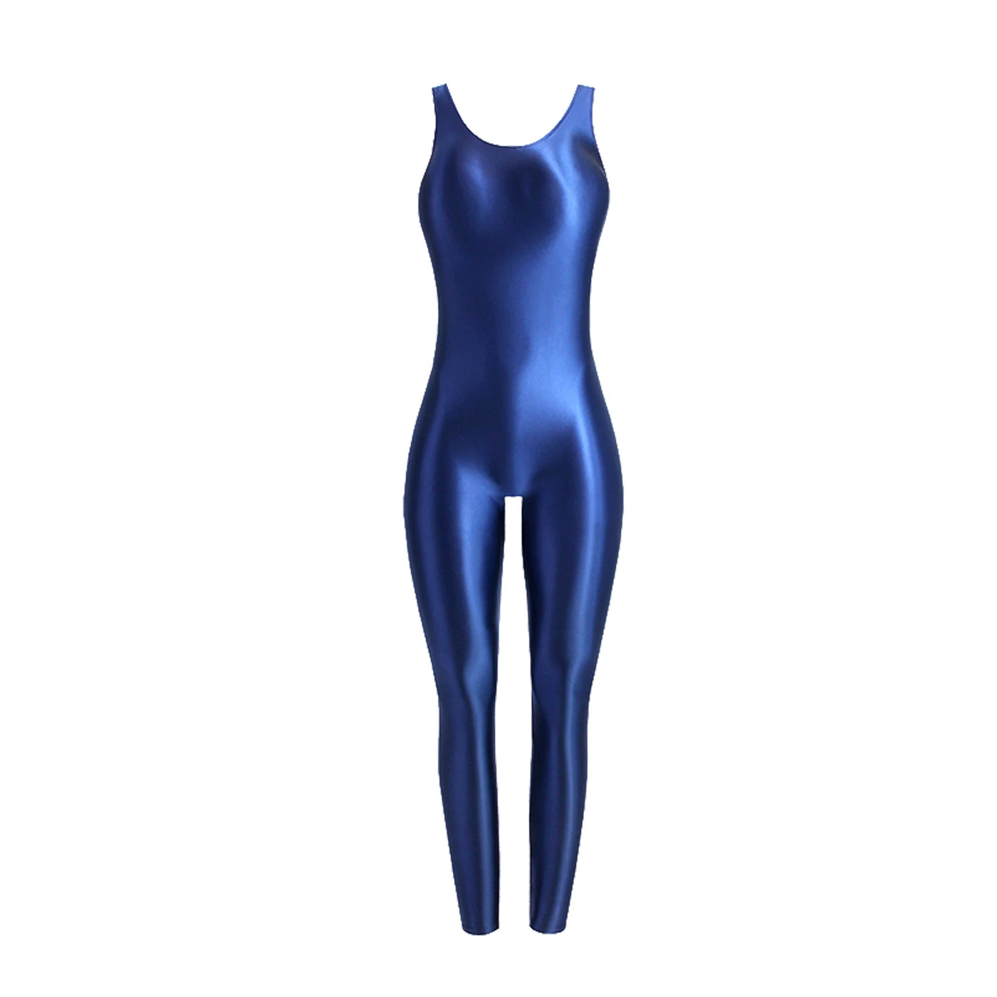 Faux Leather Shaping Jumpsuit - Sleeveless Body Sculpting One-Piece