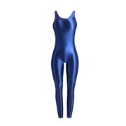 Faux Leather Shaping Jumpsuit - Sleeveless Body Sculpting One-Piece