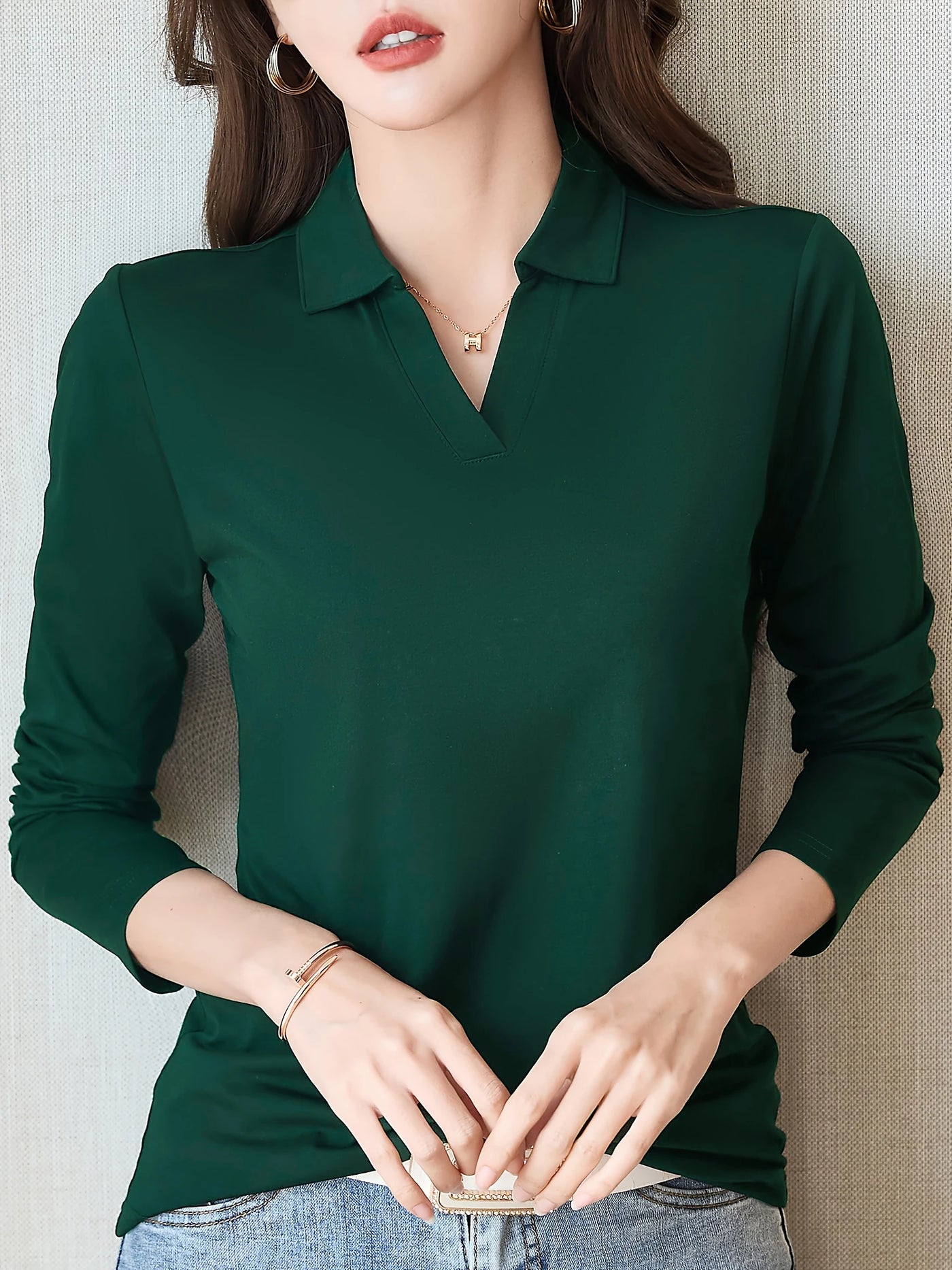Long-Sleeve Cotton Blouse | OWNLUXE