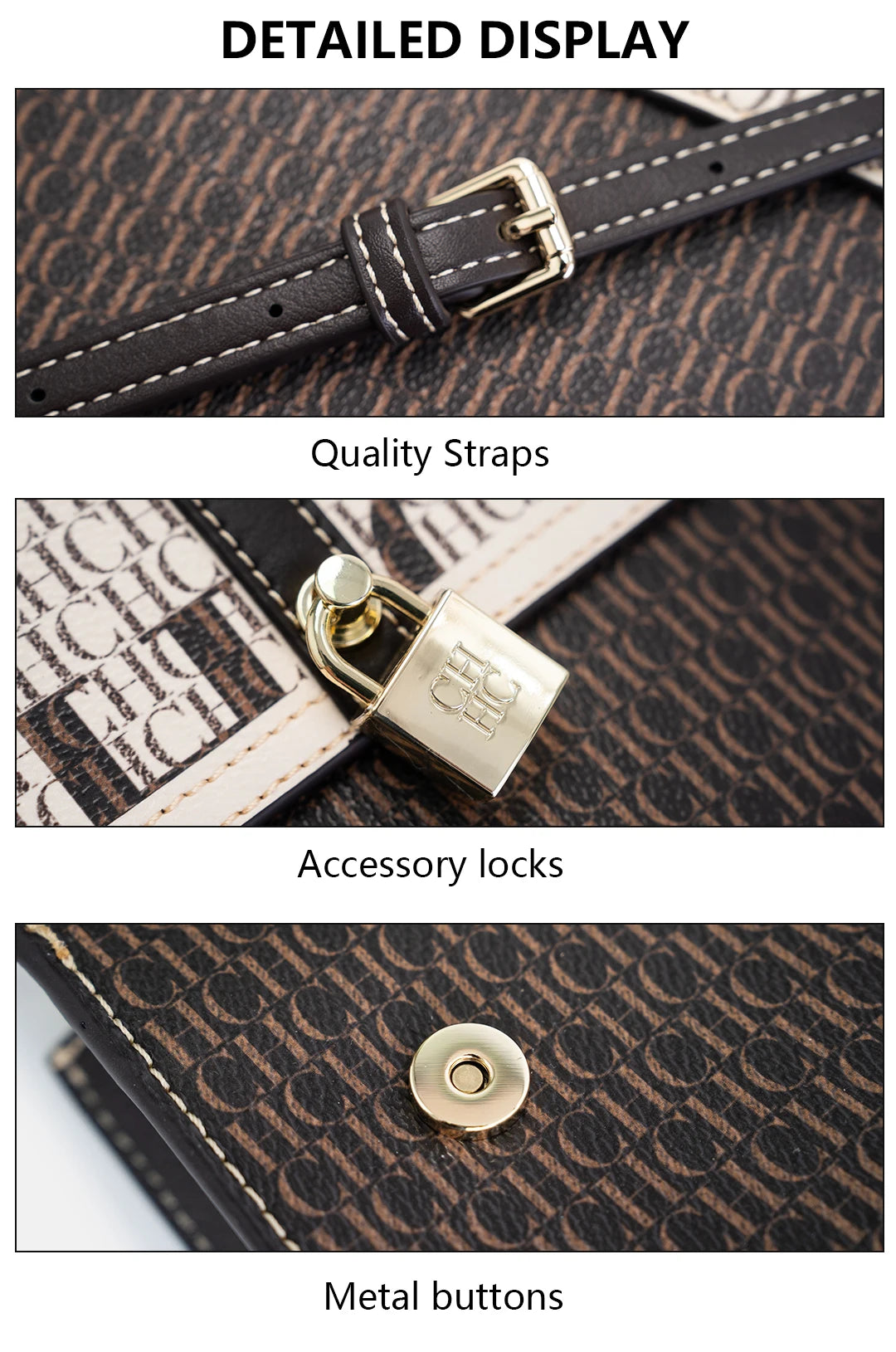 CH Exquisite Fashionable Handbag – Light Luxury Brand with Lock Design Crossbody