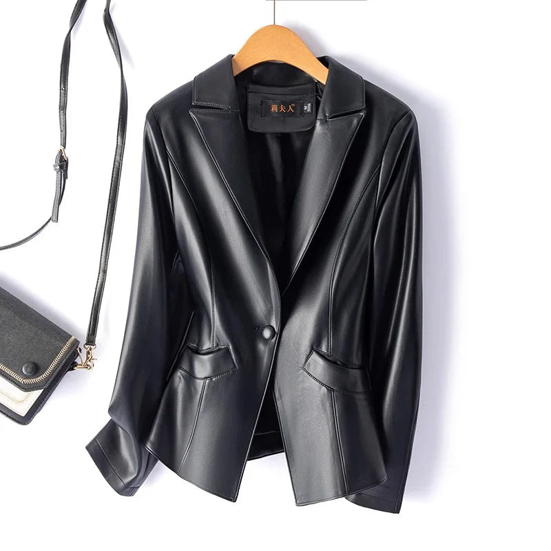 Women’s Casual Leather Jacket – All-Season Split Leather
