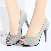 Classic Peep-Toe High Heel Pumps with Platform