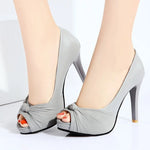 Load image into Gallery viewer, Classic Peep-Toe High Heel Pumps – Elegant &amp; Timeless
