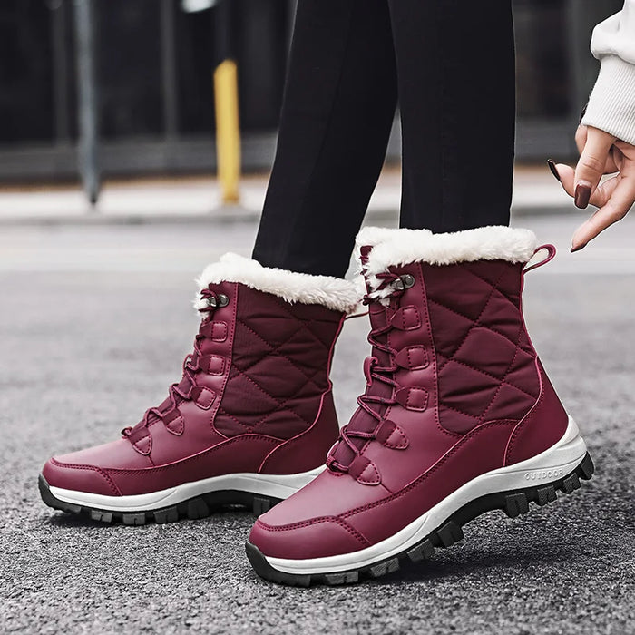 Plush Lined Ankle Snow Boots – Warm Grip Winter Style