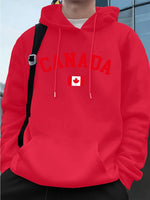 Load image into Gallery viewer, Canada Text With Flag Printing Men'S Hoodies Autumn Loose Sweatshirt Hip Hop Pocket Fleece Warm Sportswears Street Men Clothes
