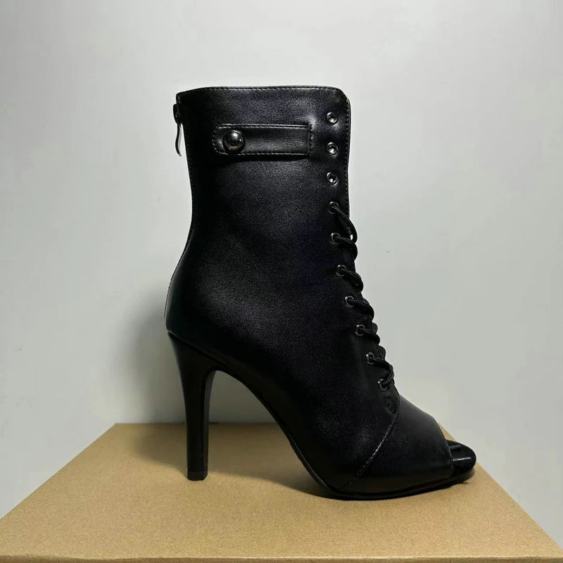 Women's High Heel Heels (Black Rubber-10cm) | OWNLUXE