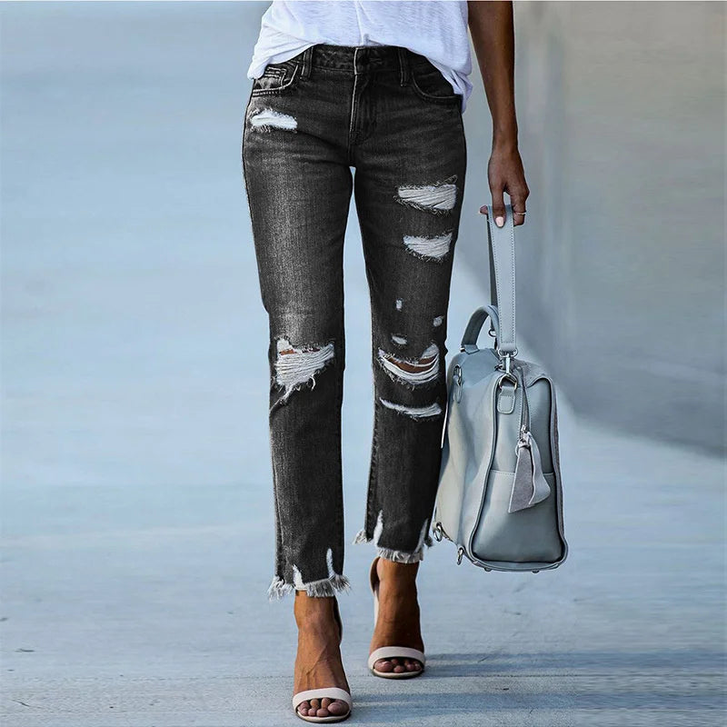 Broken Denim Pants | OWNLUXE