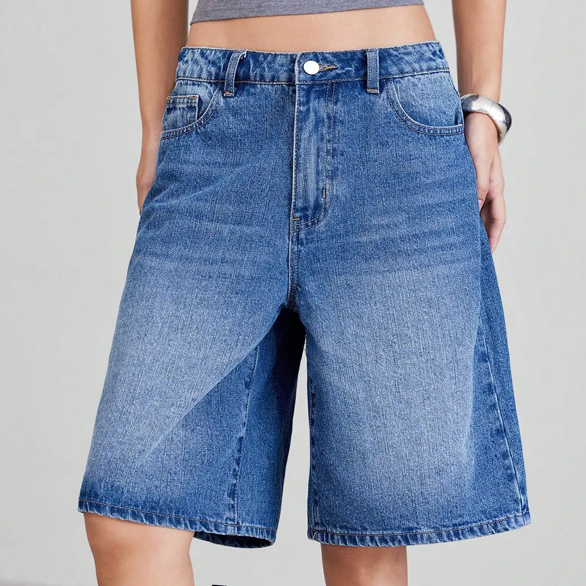 Women's Denim Retro Shorts – Shop at OWNLUXE
