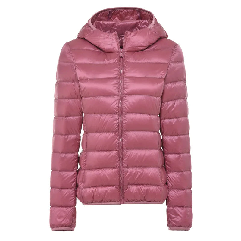Women Hooded Short Puffer Jackets Arrivals 90 White Duck | OWNLUXE