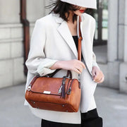 Women's Soft PU Boston Bag - Elegant Everyday Handbag