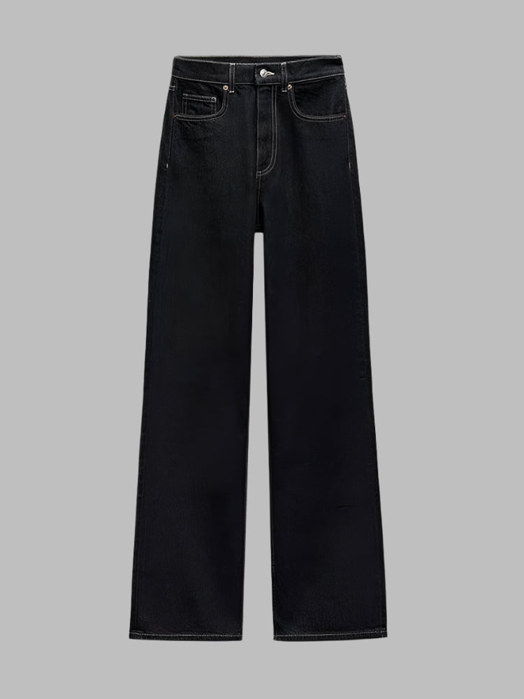 Denim-Look Belted Jacket & Skinny Pants Set - Two-Piece for Women