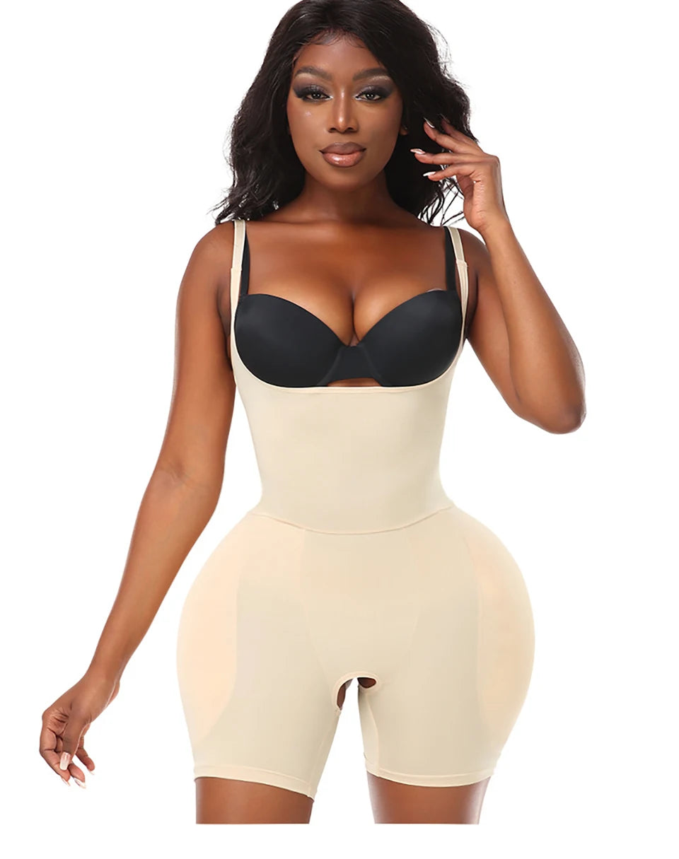 Butt Lifting Hourglass Shapewear Bodysuit with Hip Pads