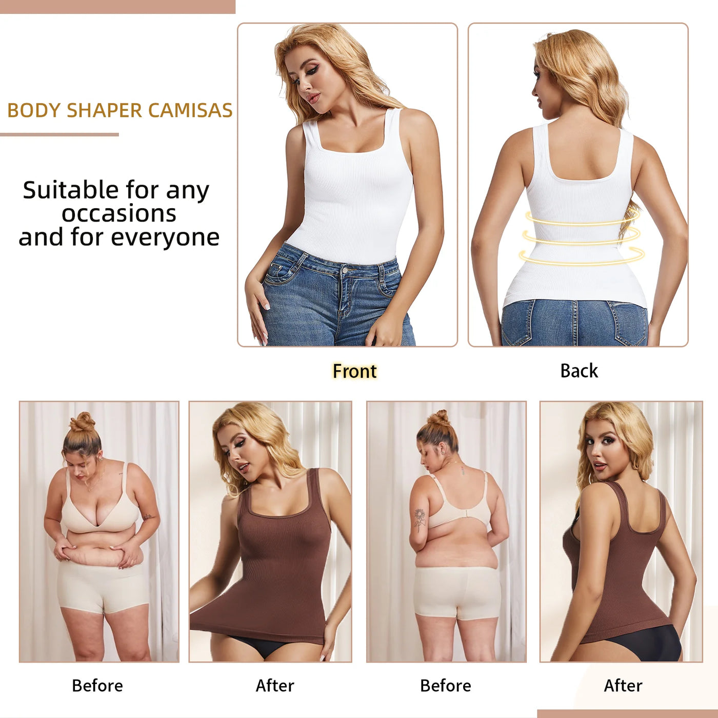 Women's Seamless Tummy Control Waist Trainer (White) | OWNLUXE