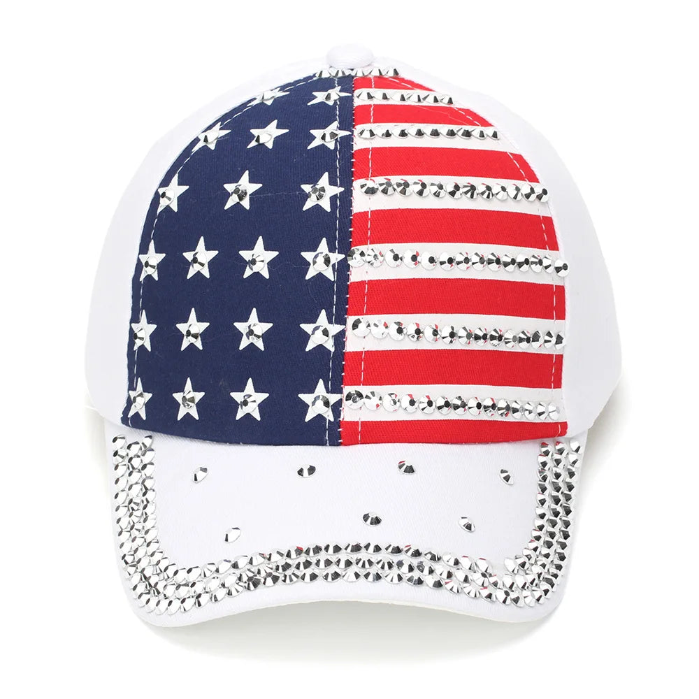 Adjustable Rhinestone Studded Flag | OWNLUXE