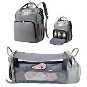 3-in-1 Diaper Bag Backpack with Foldable Baby Bed & USB Charging | OWNLUXE