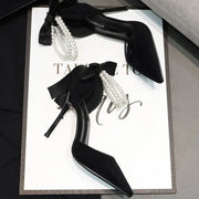 Women's High-Heel Pointed-Toe Pumps (Black) | OWNLUXE