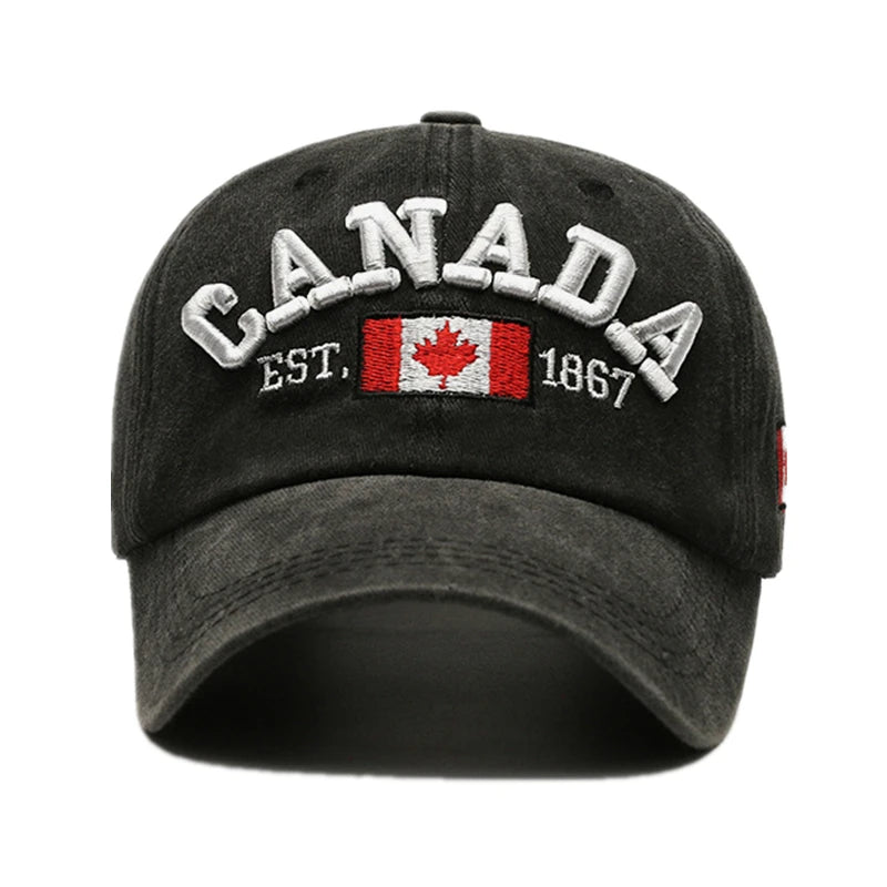 Vintage Canada Baseball Cap - Washed Cotton Adjustable Unisex Hat