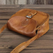 Genuine Cowhide Leather Flap Shoulder Bag - Vintage Crossbody Bag | OWNLUXE