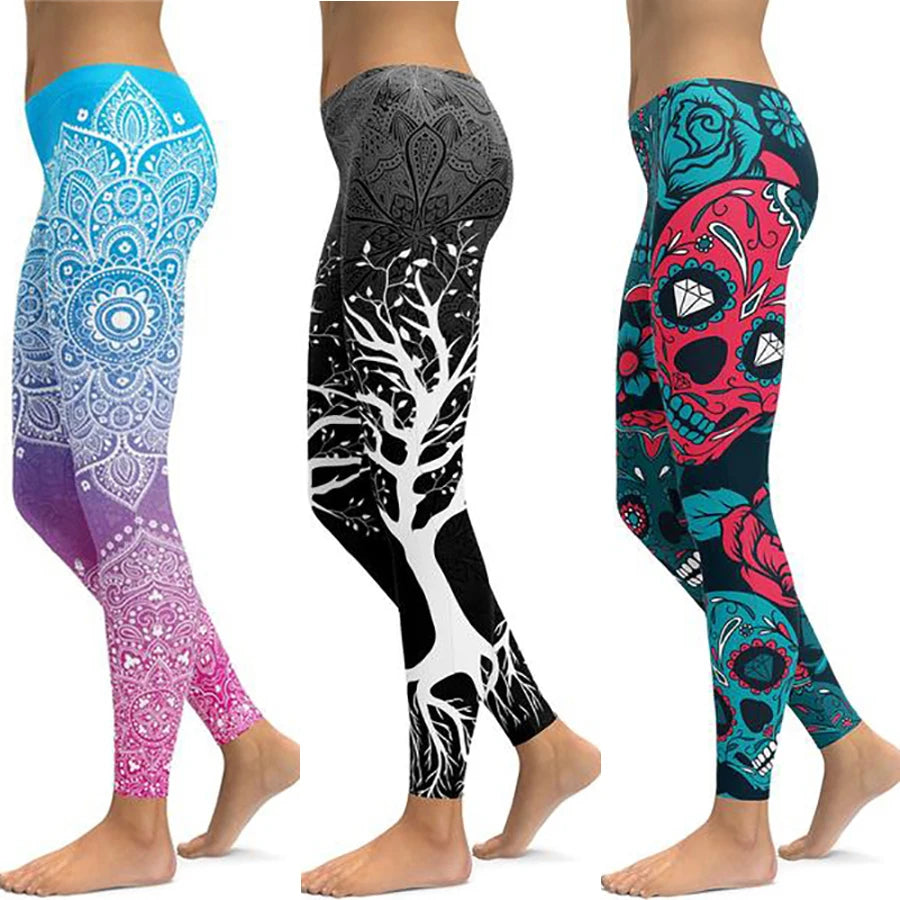 Women’s Ankle-Length Yoga Pants with Elastic Waist