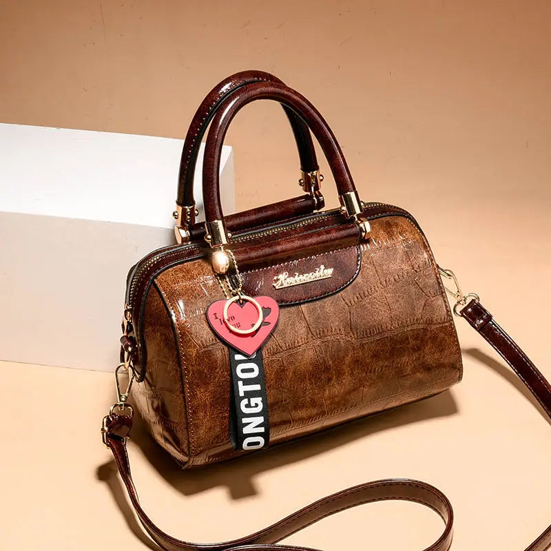 Luxury Crocodile Pattern Handbag - PU Leather Shoulder Tote & Crossbody