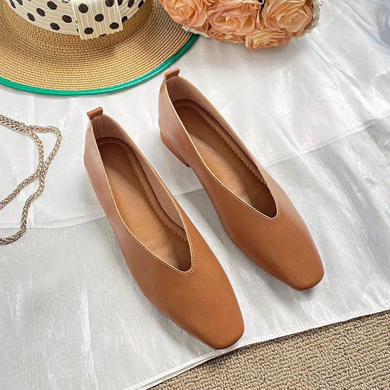 Women's Square Toe Retro Flats – Shop at OWNLUXE