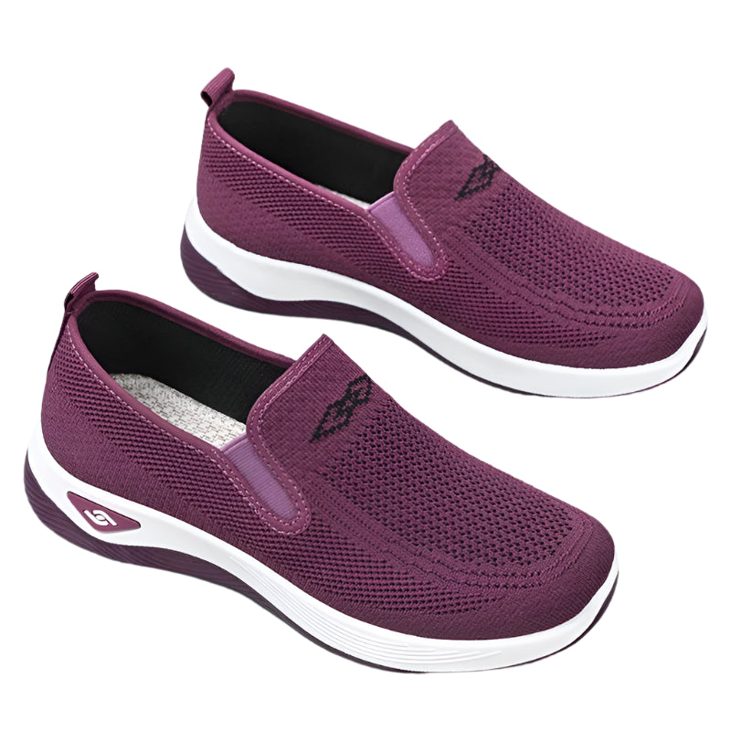 Women’s Slip-On Canvas Sneakers with Cushioned Flat Sole