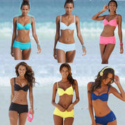 High-Waist Deep V-Neck Bikini Set – Shaping Support