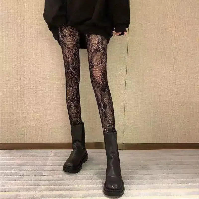 Lace Floral Print Mesh Socks | OWNLUXE