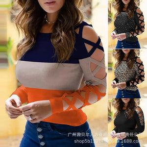 Women's Striped O-Neck Long-Sleeve Tee – Casual & Comfortable