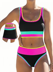 High-Waist Colorblock Swim Cover-Up | OWNLUXE