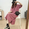 Short-Sleeve Cotton Round-Neck Maxi Dress | OWNLUXE