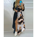 Load image into Gallery viewer, Bohemian Striped A-Line Ankle-Length Dress – Regular Fit with Appliques &amp; Medium Stretch
