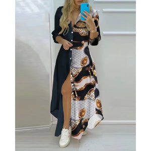 Bohemian Striped A-Line Ankle-Length Dress – Regular Fit with Appliques & Medium Stretch
