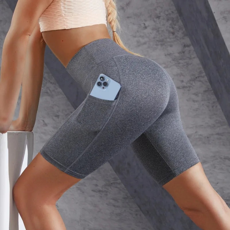 Pocket Sport Running High-Waist Shorts | OWNLUXE