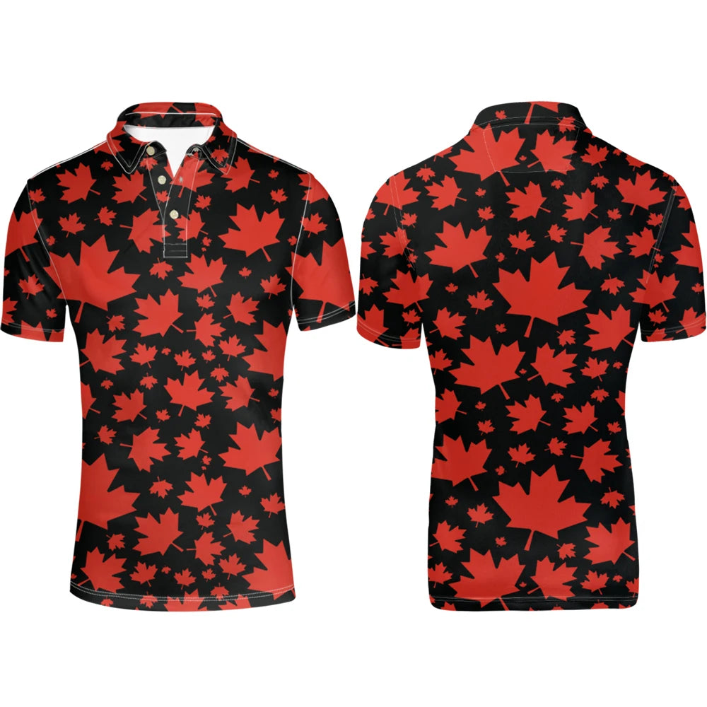 🍁 Men's Printed Short-Sleeve Shirt – Casual Style with Canada Pride | Chemise imprimée à manches courtes pour homme – Style décontracté aux couleurs du Canada