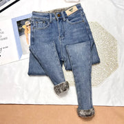 High-Waist Denim Cotton Pants | OWNLUXE