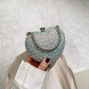 Luxury Diamond Inlay Heart Shape Crystal Clutch Purse | OWNLUXE