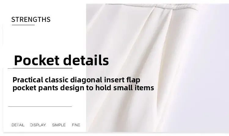 Women's High Waist Wide Leg Suit Pants - Straight Cut Floor Length Trousers