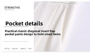 Women's High Waist Wide Leg Suit Pants - Straight Cut Floor Length Trousers