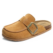 Women's Adjustable Leather Slippers (Coffee) – Shop at OWNLUXE
